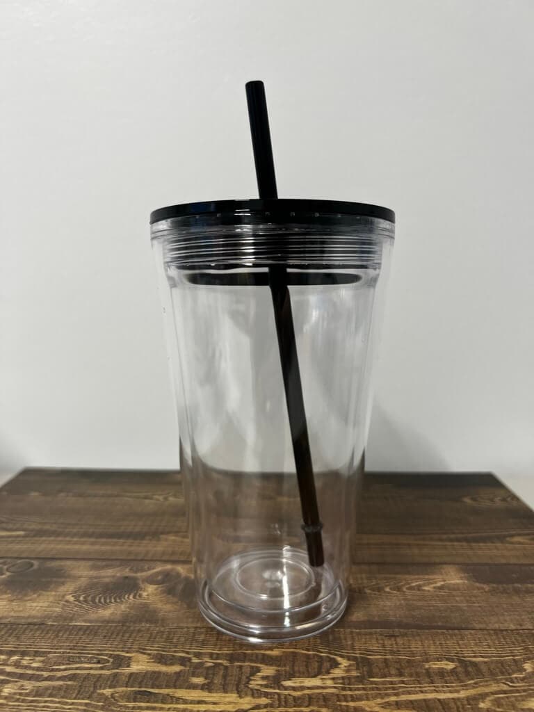 16 oz Black Double Wall Tumbler