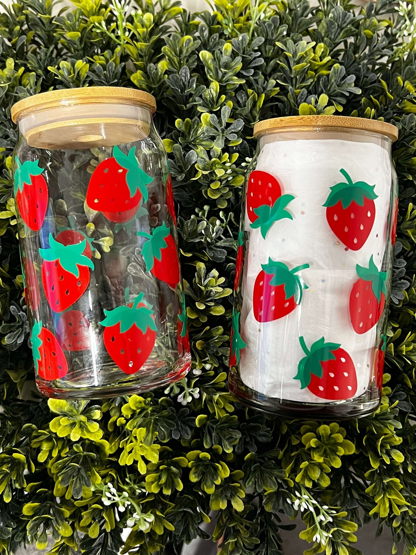 Strawberry Glass Can