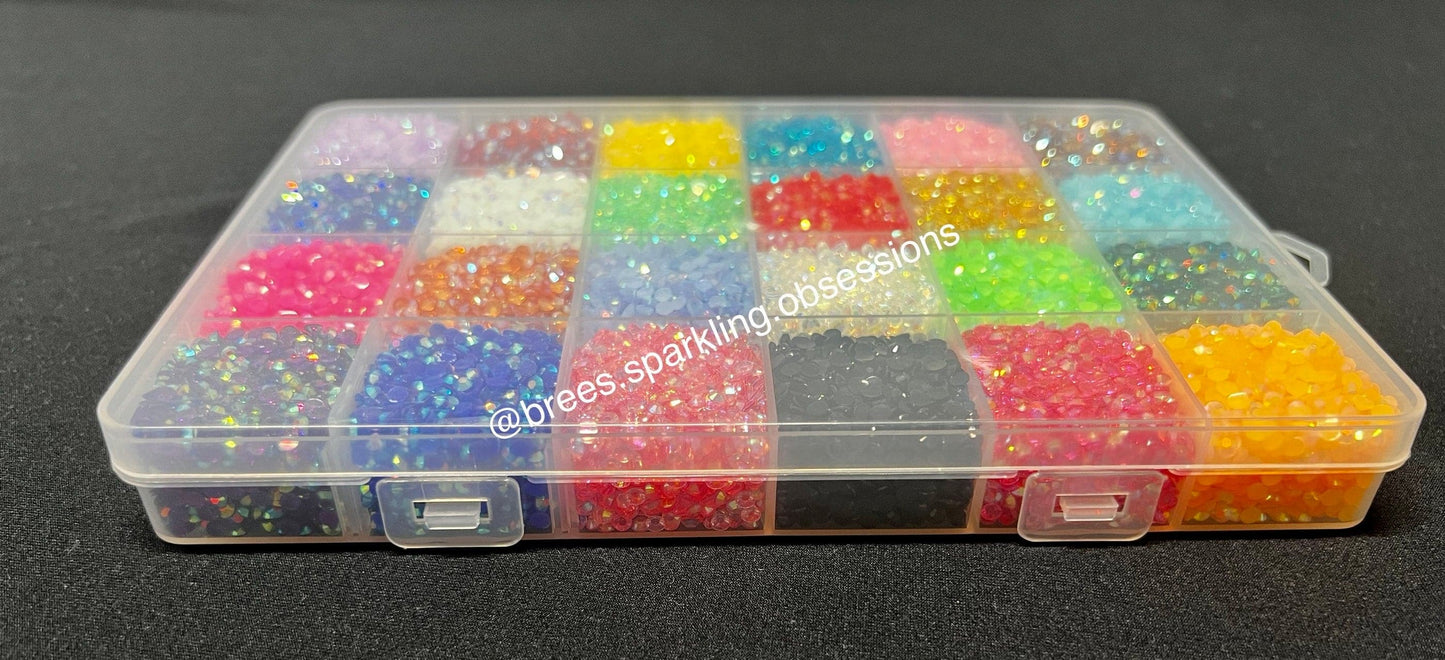 24 Grid- 3MM Transparent and Jelly Rhinestone Kit