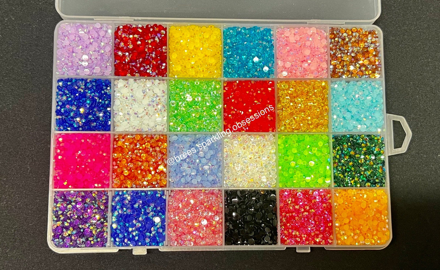 24 Grid- 3MM Transparent and Jelly Rhinestone Kit